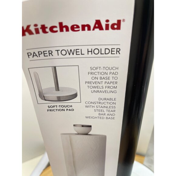 KitchenAid White Paper Towel Holder With Soft-Touch Friction Pad & Weighted base - Picture 8 of 8